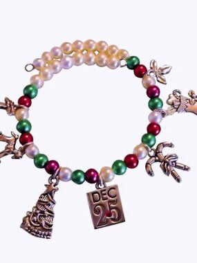 Colorful Christmas Charm Bracelet 1195
